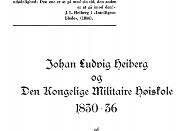 J. L. Heiberg og Den Kongelige Militaire Højskole 1830-36