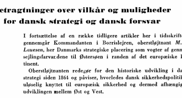 Betragtninger over vilkår og muligheder for dansk strategi og dansk forsvar