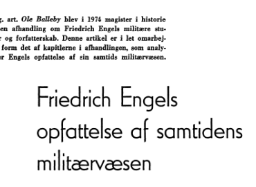 Friedrich Engels opfattelse af samtidens militærvæsen