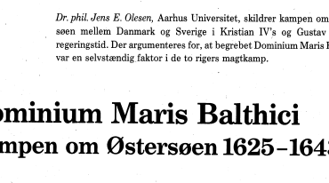Dominium Maris Balthici Kampen om Østersøen 1625-1643